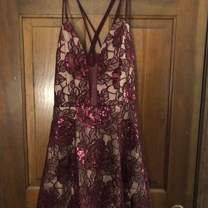 Maroon Lace Dress
